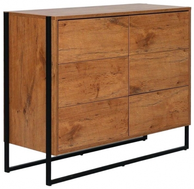 Product photograph of Loft Lancelot Oak 6 Drawer Chest from Choice Furniture Superstore