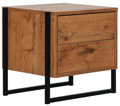 Product photograph of Loft Lancelot Oak Bedside Cabinet from Choice Furniture Superstore