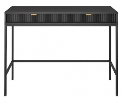 Product photograph of Nova Black Matt 2 Drawer Desk from Choice Furniture Superstore