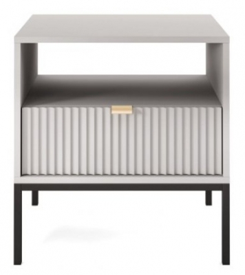 Product photograph of Nova Grey Matt Bedside Cabinet from Choice Furniture Superstore