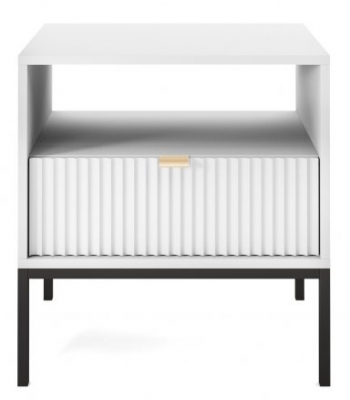 Product photograph of Nova 1 Drawer Bedside Cabinet - Comes In White Matt Black Matt And Grey Matt Options from Choice Furniture Superstore