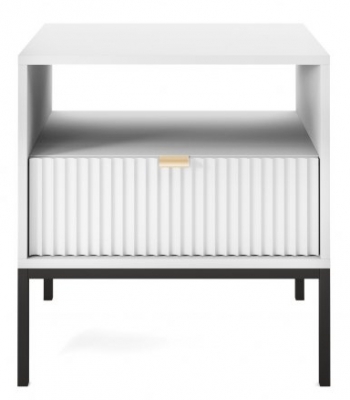 Product photograph of Kiron White Matt 1 Drawer Bedside Cabinet from Choice Furniture Superstore