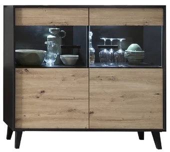 Product photograph of Barton Oak Effect Medium 2 Door Sideboard from Choice Furniture Superstore