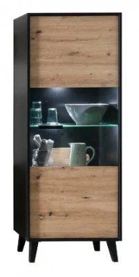 Product photograph of Artona Oak Display Cabinet from Choice Furniture Superstore