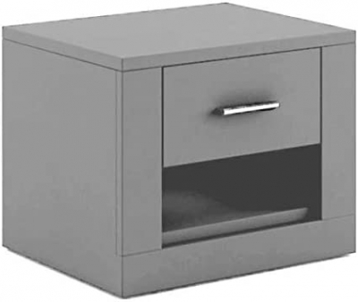 Product photograph of Idea Grey Matt 1 Drawer Bedside Cabinet from Choice Furniture Superstore