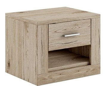 Product photograph of Idea Oak San Remo 1 Drawer Bedside Cabinet from Choice Furniture Superstore