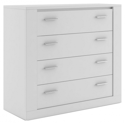 Product photograph of Idea White Matt 4 Drawer Chest from Choice Furniture Superstore