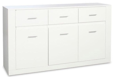Rotan White 160cm Large 3 Door Sideboard