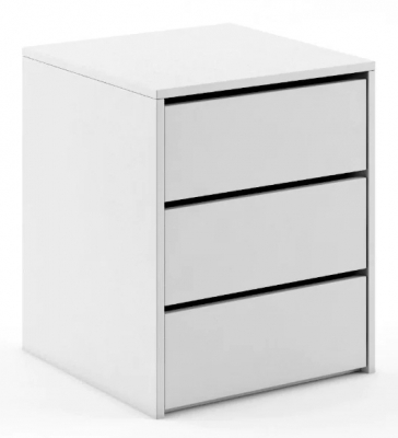 Product photograph of Idea White Matt 3 Drawer Storage Cabinet from Choice Furniture Superstore