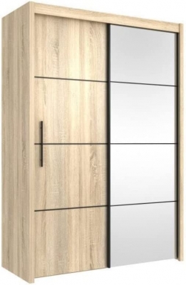 Product photograph of Inova Oak Sonoma 2 Door Sliding Wardrobe from Choice Furniture Superstore