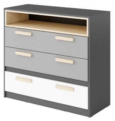 Product photograph of Pok Graphite 3 Drawer Chest from Choice Furniture Superstore