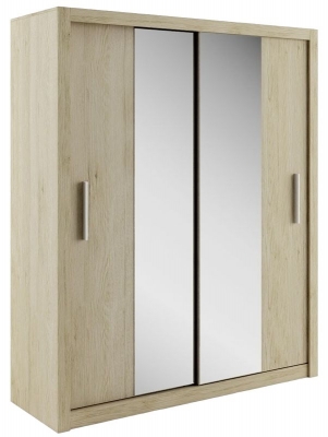 Product photograph of Idea Oak San Remo 2 Door Sliding Wardrobe from Choice Furniture Superstore