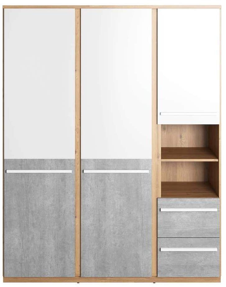 Ivy Oak Effect 3 Door Wardrobe