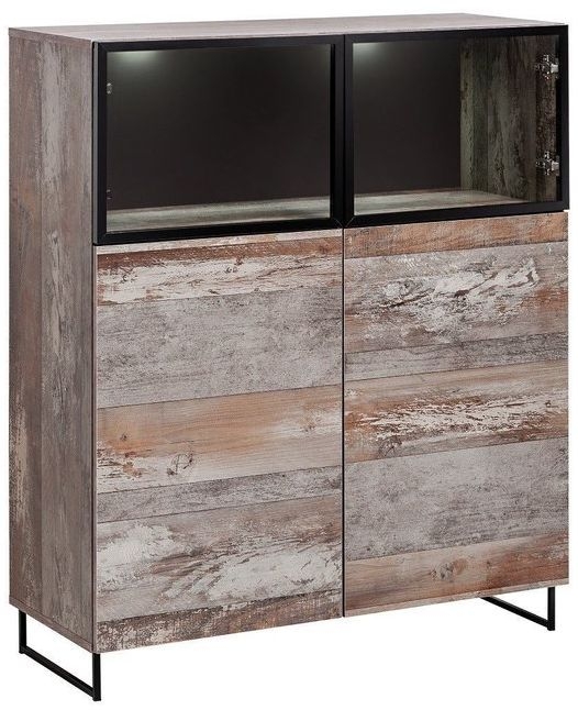 Ashburn Rustic Wood Effect Display Cabinet