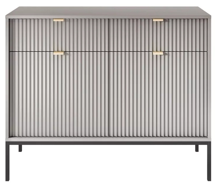 Kiron Grey Ribbed 2 Door Small Sideboard