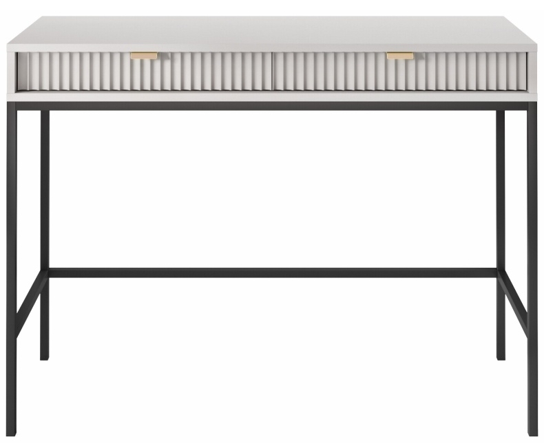 Kiron Grey Ribbed 2 Drawer Desk