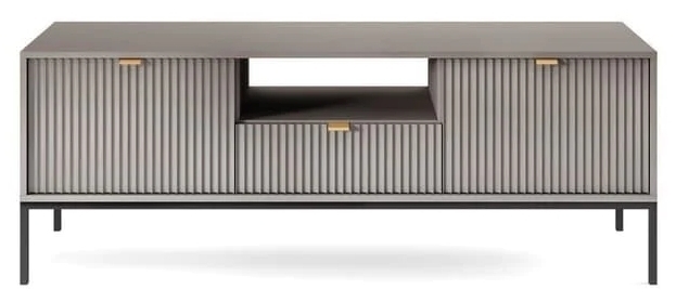 Kiron Grey Ribbed Large TV Unit