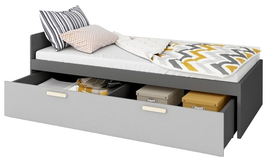 Florence Graphite 3ft Single Bed with Drawer