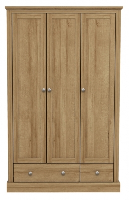 Product photograph of Devon Oak 3 Door Wardrobe from Choice Furniture Superstore