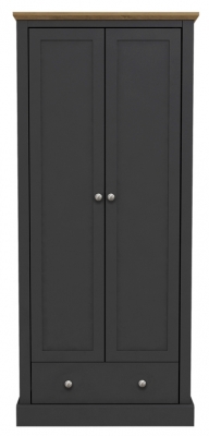 Product photograph of Devon Charcoal 2 Door Wardrobe from Choice Furniture Superstore