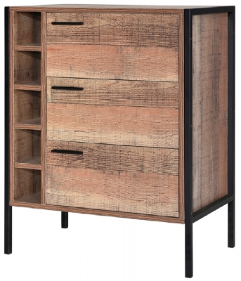 Product photograph of Hoxton Industrial Chic Wine Cabinet from Choice Furniture Superstore