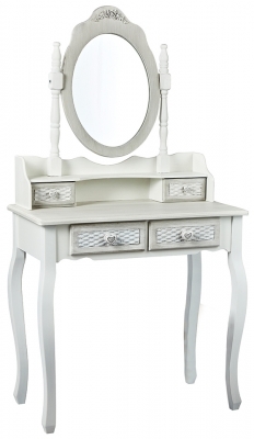 Product photograph of Brittany French Style Dressing Set - White And Grey from Choice Furniture Superstore