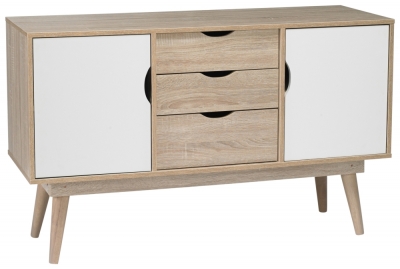 Product photograph of Scandi 2 Door 3 Drawer Sideboard from Choice Furniture Superstore