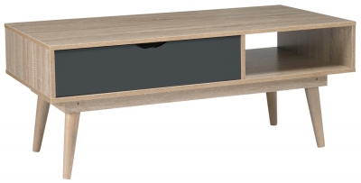 Product photograph of Scandi Oak Coffee Table - Grey from Choice Furniture Superstore