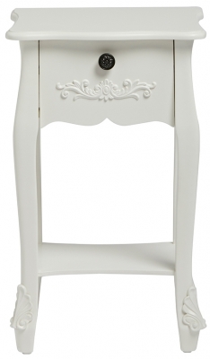 Product photograph of Antoinette French Style White 1 Drawer Night Stand from Choice Furniture Superstore