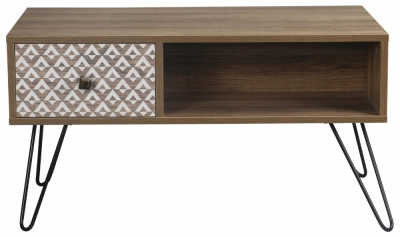 Product photograph of Casablanca Printed Coffee Table With Hairpin Legs from Choice Furniture Superstore