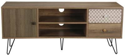 Product photograph of Casablanca Printed Tv Unit With Hairpin Legs from Choice Furniture Superstore