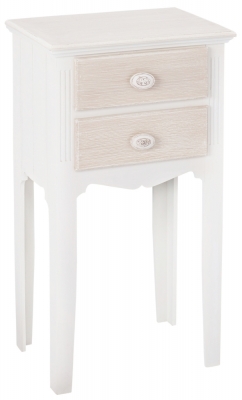 Product photograph of Juliette French Style White 2 Drawer Bedside Table from Choice Furniture Superstore