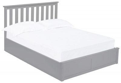 Product photograph of Oxford Grey Ottoman Storage Slatted Bed - Sizes Available from Choice Furniture Superstore