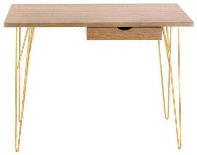 Product photograph of Fusion 1 Drawer Desk With Hairpin Legs from Choice Furniture Superstore