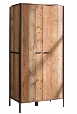 Product photograph of Hoxton Industrial Chic 2 Door Wardrobe from Choice Furniture Superstore