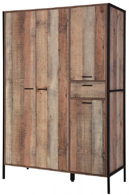 Product photograph of Hoxton Industrial Chic 4 Door Wardrobe from Choice Furniture Superstore