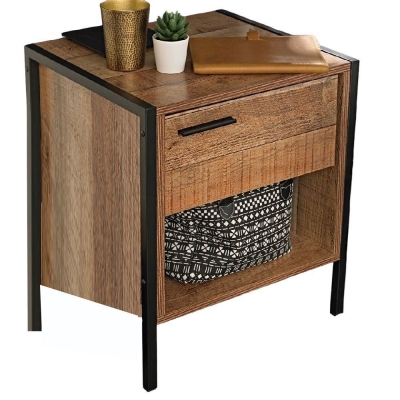 Product photograph of Hoxton Industrial Chic Bedside Cabinet from Choice Furniture Superstore