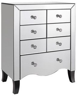 Product photograph of Valentina Italian Mirrored 7 Drawer Chest from Choice Furniture Superstore