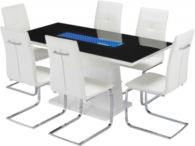 Product photograph of Matrix White High Gloss 160cm Rectangular Fixed Dinning Table from Choice Furniture Superstore