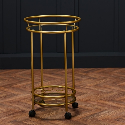 Product photograph of Collins Glass And Gold Drinks Trolley from Choice Furniture Superstore