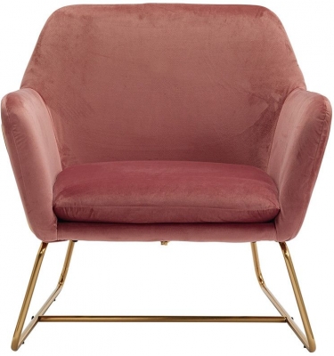 Product photograph of Charles Pink Velvet Armchair from Choice Furniture Superstore