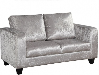 Product photograph of Silver Crushed Velvet Sofa from Choice Furniture Superstore