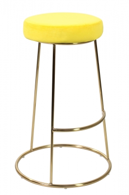 Product photograph of Opera Yellow Velvet Bar Stool With Gold Leg from Choice Furniture Superstore