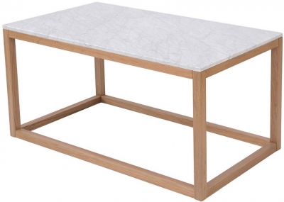 Product photograph of Harlow White Marble Top Coffee Table from Choice Furniture Superstore