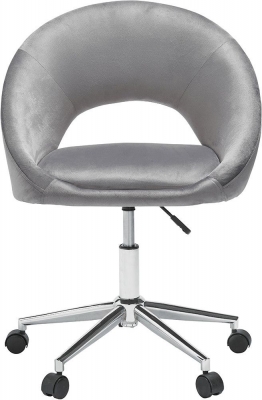 Product photograph of Skylar Grey Velvet And Chrome Office Chair from Choice Furniture Superstore