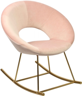 Product photograph of Stella Vintage Pink Velvet Rocking Chair from Choice Furniture Superstore