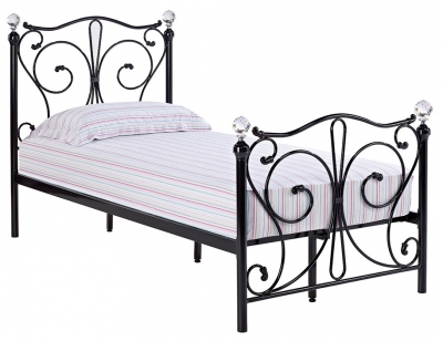 Product photograph of Florence Single Black Metal Bed from Choice Furniture Superstore