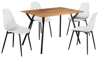 Product photograph of Lisbon Oak Effect Dining Set from Choice Furniture Superstore