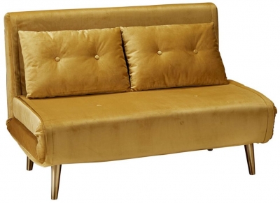 Product photograph of Madison Mustard Plush Velvet Sofa Bed from Choice Furniture Superstore