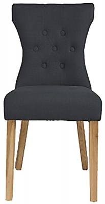 Product photograph of Naples Grey Velvet Fabric Dining Chair With Wooden Legs Sold In Pairs from Choice Furniture Superstore